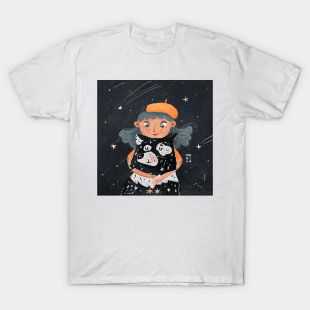 Celestial Dog T-Shirt by marikadoodles
